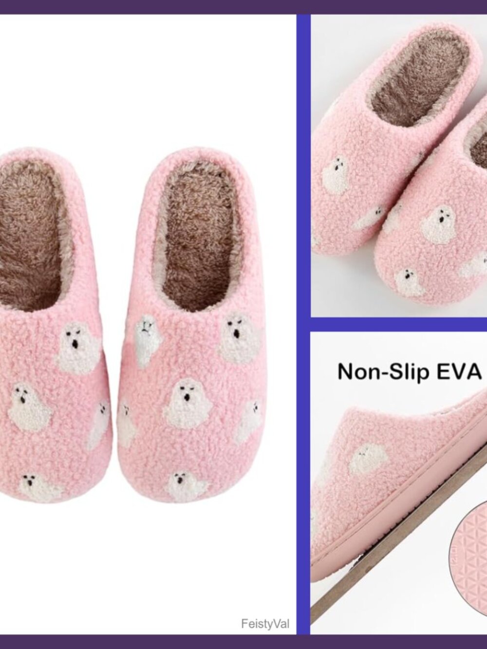 Memory Foam Slippers for Women Men, Cozy Fluffy Cotton House Slippers